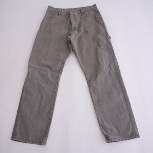 Vintage Rustler Olive Green Carpenter Dungaree Heavyweight Denim Jeans 32X32